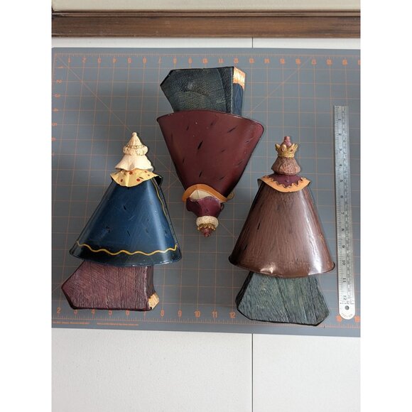 Nativity Set w/ Holy Family 3 Wise Men & Camel Wood/Metal/Ceramic Rustic - Picture 13 of 16